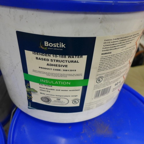 2480 - 10 x 1 litre buckets of Bostik Idenden 10-188 water based insulation adhesive, product code 30813919