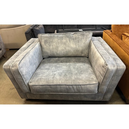 1532 - A Barker & Stonehouse light grey velvet love seat