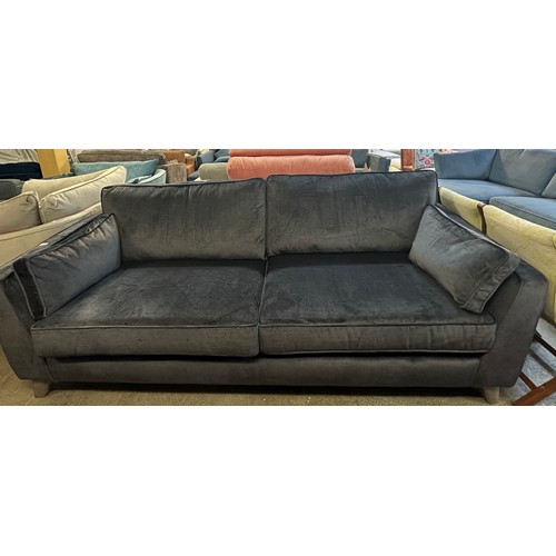 1533 - A Barker & Stonehouse charcoal velvet three seater sofa