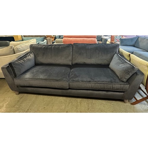 1533 - A Barker & Stonehouse charcoal velvet three seater sofa