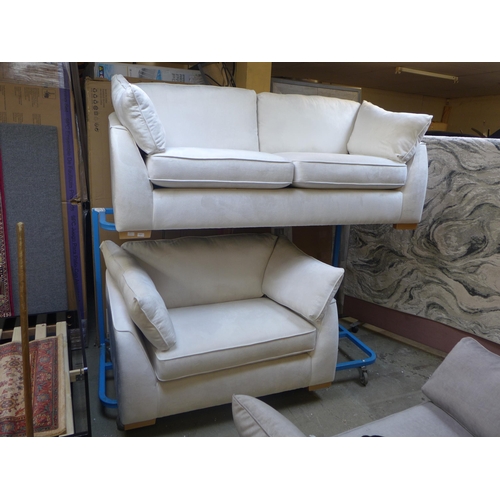 1545 - Barker & Stonehouse cream upholstered three and two seater sofas