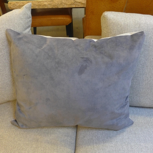 1593 - A grey hopsack corner sofa (marked)