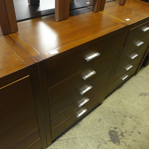 1641 - A dark oak five drawer chest * this lot is subject to VAT