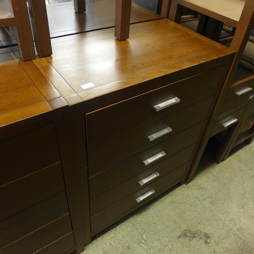 1642 - A dark oak five drawer chest * this lot is subject to VAT