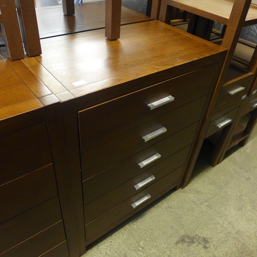 1643 - A dark oak five drawer chest * this lot is subject to VAT