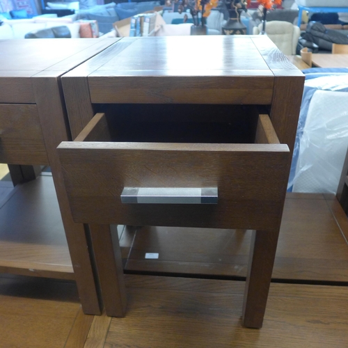 1646 - A pair of dark oak bedside tables * this lot is subject to VAT