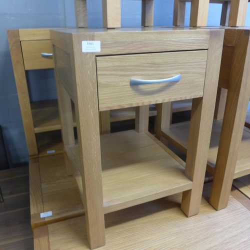 1661 - A pair of oak bedside tables * this lot is subject to VAT