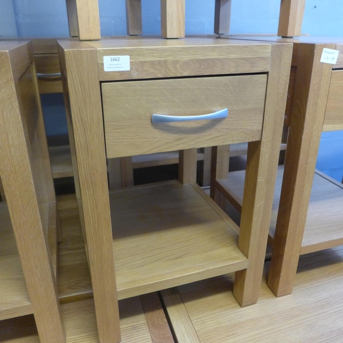 1662 - A pair of oak bedside tables * this lot is subject to VAT