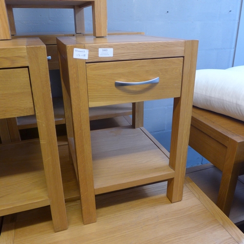 1663 - A pair of oak bedside tables * this lot is subject to VAT