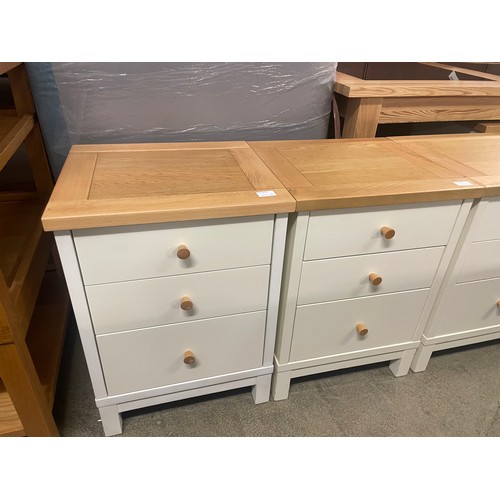 1624 - A pair of oak and cream bedside chests * this lot is subject to VAT