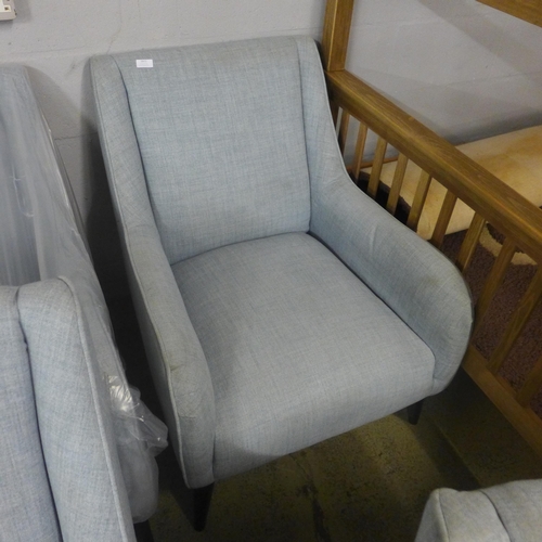 1611 - A blue upholstered small armchair * this lot is subject to VAT