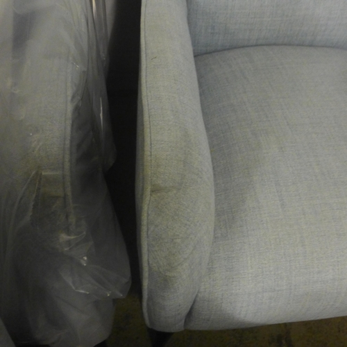 1611 - A blue upholstered small armchair * this lot is subject to VAT