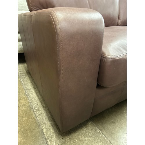 1476 - A Lawson dark mocha leather three seater sofa , RRP £2415* this lot is subject to VAT