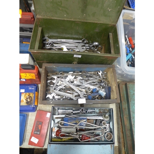 2013 - 3 Tins of assorted spanners