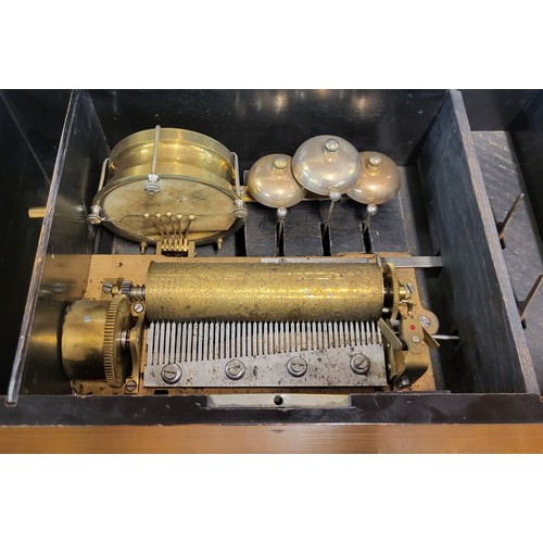 434 - A 19th Century Swiss inlaid rosewood 8-air music box