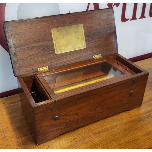 433 - A 19th Century Swiss inlaid rosewood music box