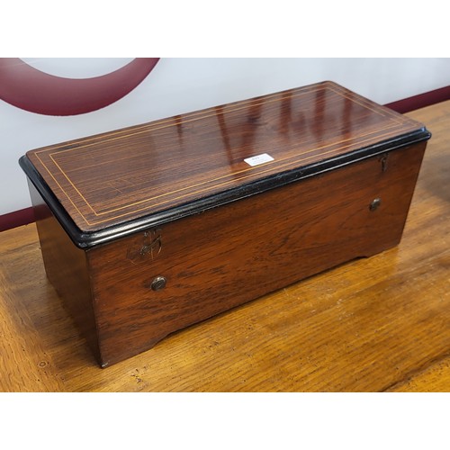 433 - A 19th Century Swiss inlaid rosewood music box