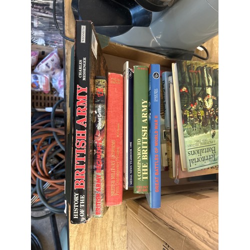 2386 - A box and a crate of military books