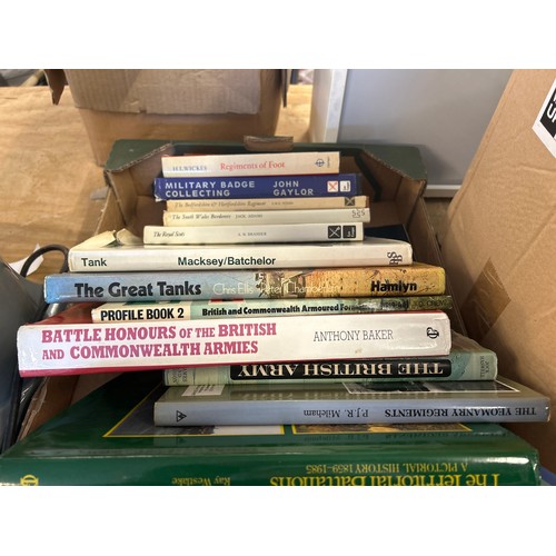 2386 - A box and a crate of military books