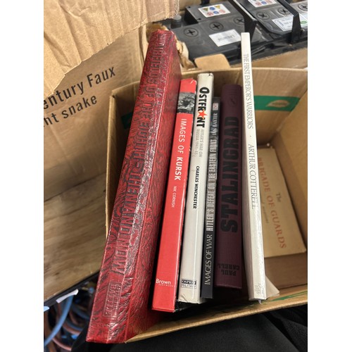 2386 - A box and a crate of military books