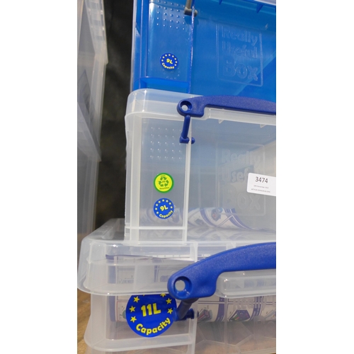 3145 - Three Really Useful Boxes - 2 x 9L & 1 x 11L capacity