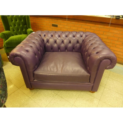 1350 - An Alfie Indigo leather upholstered Chesterfield style love seat , RRP £2400* this lot is subject to... 