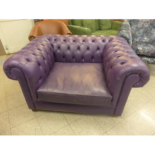 1351 - An Alfie Indigo leather upholstered Chesterfield style love seat, RRP £2400 * this lot is subject to... 