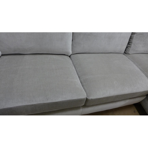 1392 - A Luna mist velvet upholstered, right hand facing corner sofa/chaise - RRP £2,626