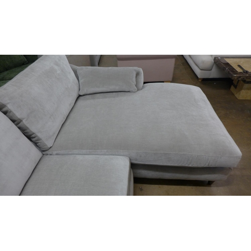 1392 - A Luna mist velvet upholstered, right hand facing corner sofa/chaise - RRP £2,626