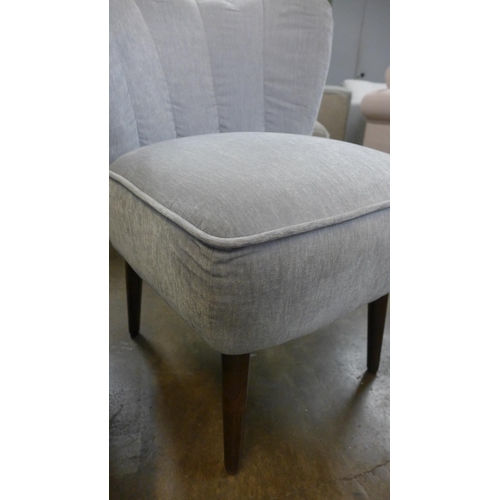 1395 - A Sophia pleated silver velvet upholstered shell back side chair - RRP £210