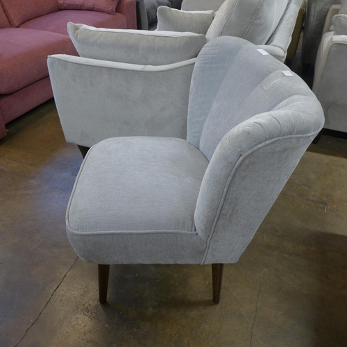 1395 - A Sophia pleated silver velvet upholstered shell back side chair - RRP £210