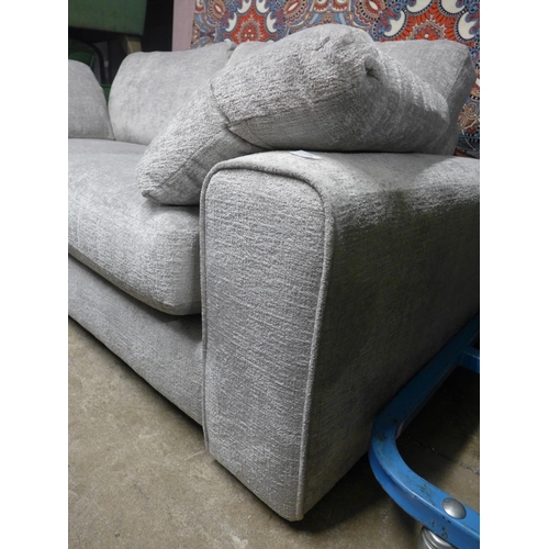 1396 - A silver textured velvet upholstered 2.5 seater sofa