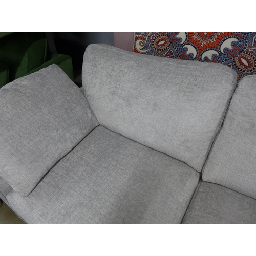 1396 - A silver textured velvet upholstered 2.5 seater sofa