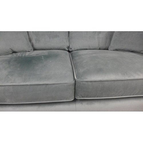 1398 - A Barker & Stonehouse, Rene forest green velvet upholstered three seater sofa - RRP £1499