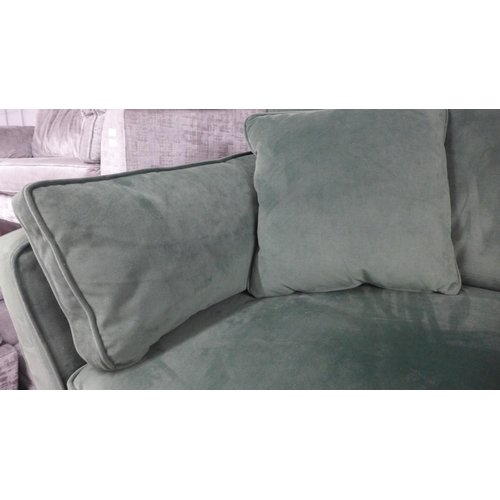 1398 - A Barker & Stonehouse, Rene forest green velvet upholstered three seater sofa - RRP £1499