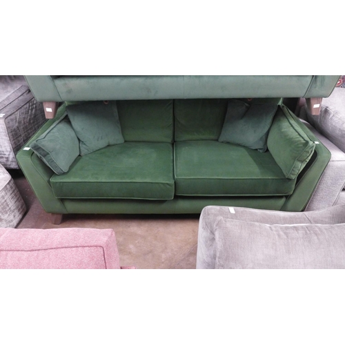 1399 - A Barker & Stonehouse, Rene forest green velvet upholstered three seater sofa - RRP £1499