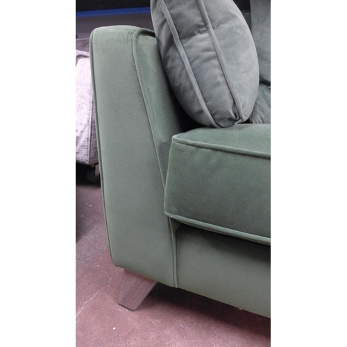 1399 - A Barker & Stonehouse, Rene forest green velvet upholstered three seater sofa - RRP £1499