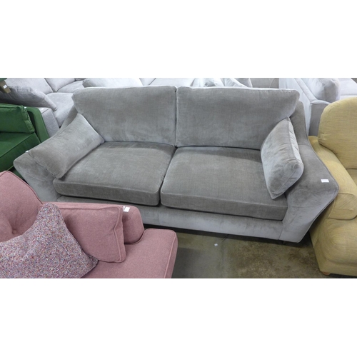 1400 - A Luna mink velvet upholstered three seater sofa