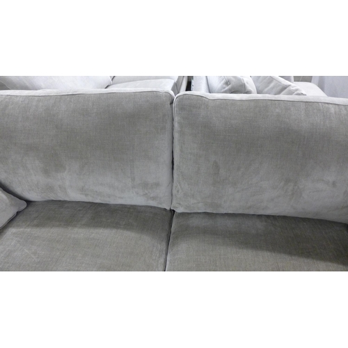 1400 - A Luna mink velvet upholstered three seater sofa