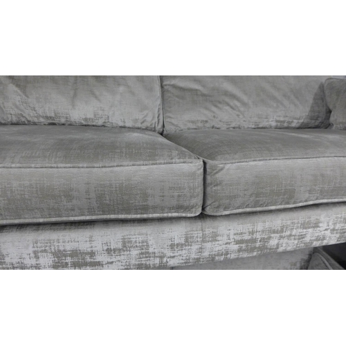 1403 - A Rene Dolce aluminium velvet upholstered four seater sofa - RRP £1625 - missing easily obtainable w... 