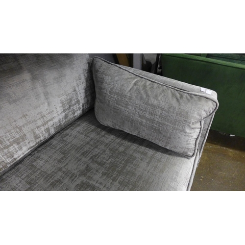 1404 - A Rene Dolce aluminium velvet upholstered three seater sofa - RRP £1499 - missing legs