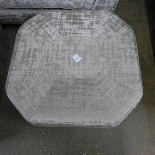 1406 - A Rene Dolce silver velvet octagonal footstool/coffee table