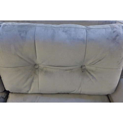 1413 - An Arsenal grey velvet upholstered button backed 2.5 seater sofa - RRP £638