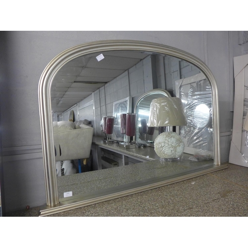 1468 - A silver overmantel mirror