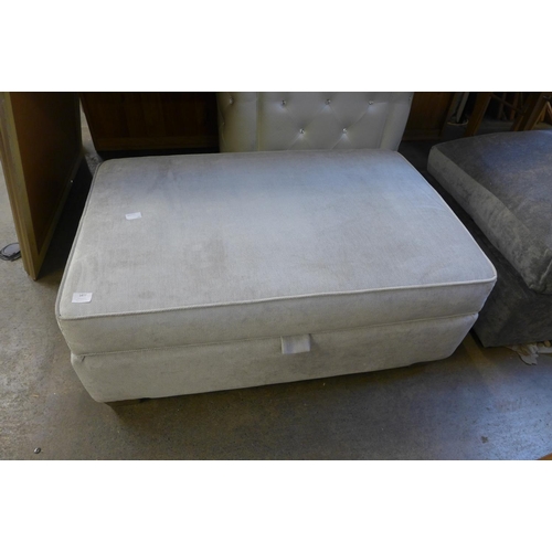 1477 - A Barker & Stonehouse aluminium velvet upholstered large ottoman footstool