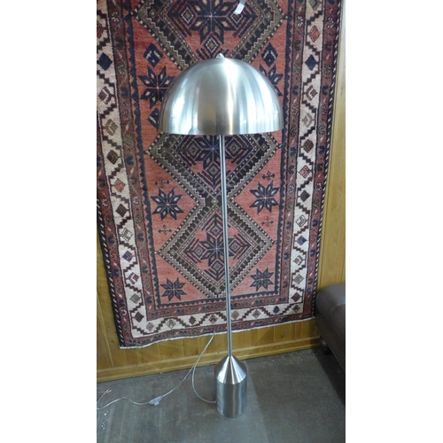 1480 - A silver metal mushroom floor lamp