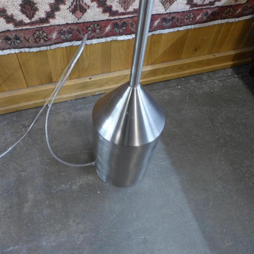 1480 - A silver metal mushroom floor lamp