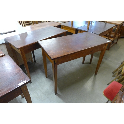 239 - Two beech school laboratory tables