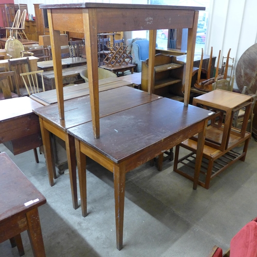 240 - Three beech school laboratory tables