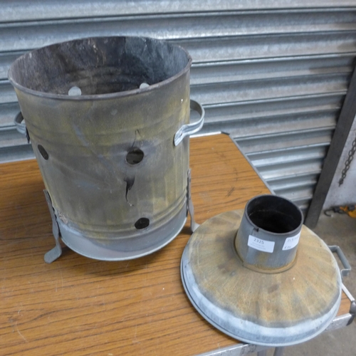 2324 - A mini galvanised incinerator bin